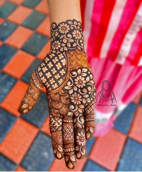 Mahandi Desgin Full Hand, Arbice Mehndi Designs, Floral Mehndi Designs Flower, Flower Mehendi Designs, Front Henna, Kafif Design, Mehendi Easy, Heavy Mehndi Designs, Glitter Mehndi