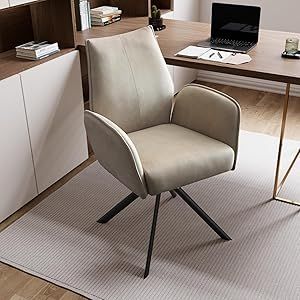 jiexi Modern Desk Chair no Wheel, Ergonomic Office Chair Home Office Upholstered Chair, Swivel Arm Chairs with Metal Legs, Computer Chair for Bedroom, Reception Room, Living Room Desk Chair No Wheels, Ergonomic Office, Ergonomic Office Chair, Arm Chair, Desk Chair, Office Chair, Home Office, Desk, Living Room