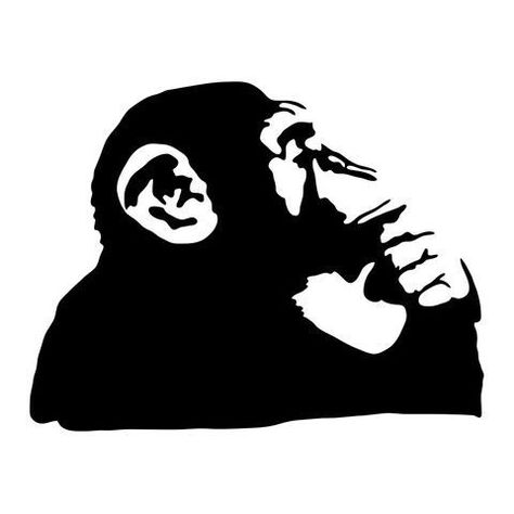 Banksy Stencil, Banksy Monkey, Stencil Graffiti, Cool Stencils, Monkey Wall, Banksy Art, Monkey Art, Silhouette Stencil, Popular Art