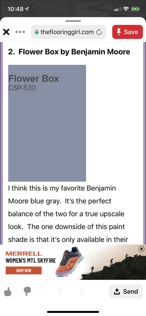 Benjamin Moore Flower Box Blue, Benjamin Moore Blue, Neutral Wall Colors, Paint Shades, Flower Box, Benjamin Moore, Flower Boxes, Wall Colors, Home Renovation