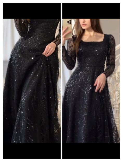 Farewell Party Dress Ideas, Farewell Party Dress, Black Glittery Dress, Teal Chiffon Dress, Bridal Maid Dress, Party Dress Ideas, Eid Outfit Ideas, Afghani Dress, Party Dress Classy