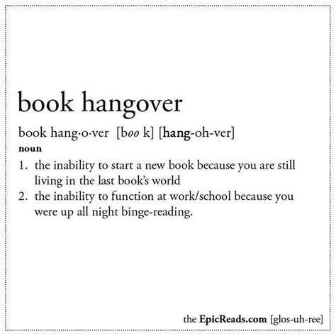 All bookworms can understand this. There's nothing worse than a book hangover! Book Hangover, Book Nerd Problems, Book Writer, Relatable Stuff, Book Dragon, Book Memes, Big Book, Book Humor, I Love Books