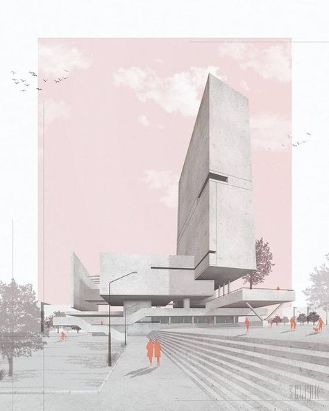 Portfolio D'architecture, Collage Architecture, Architecture Portfolio Design, Romanesque Architecture, Architectural Rendering, Sacred Architecture, Architecture Collage, Architecture Graphics, Layout Architecture