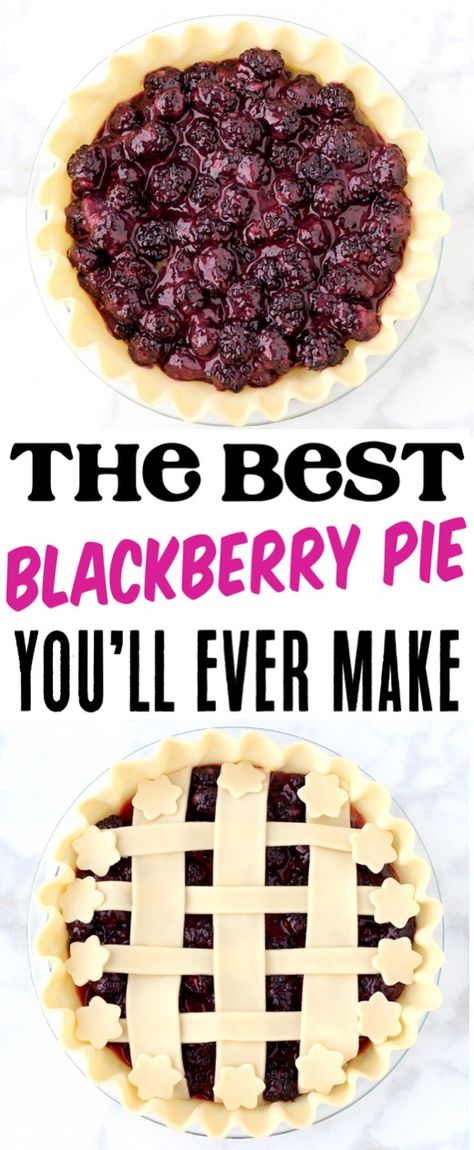 Fresh Blackberry Pie, Fruit Pie Recipes Easy, Homemade Pie Filling, Easy Blackberry Pie, Easy Fruit Pie, Blackberry Pie Recipe, Easy Homemade Pie, Pie Recipe Easy, Berry Pie Recipe