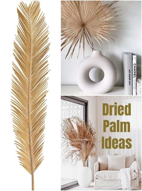 Dried Palms Decor Ideas | Dried Palm Leaves, Fronds & Spears | How to Decorate with Dried Palms Decorating With Palm Fronds, Decorating With Palm Leaves, How To Dry Palm Fronds, Dried Palm Frond Decor, Dry Palm Leaves Decor, How To Dry Palm Leaves, Dried Palm Leaf Decor, Palm Frond Decor, Dried Palm Leaves Decor