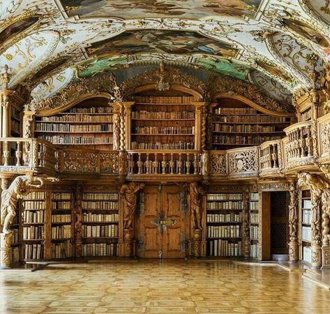 Waldsassen Abbey is the Fairy Tale Library You Need to Visit | Bookstr Dream Library, Beautiful Library, Old Library, Home Libraries, The Ceiling, Home Library, Book Nooks, Library Books, Beautiful Architecture