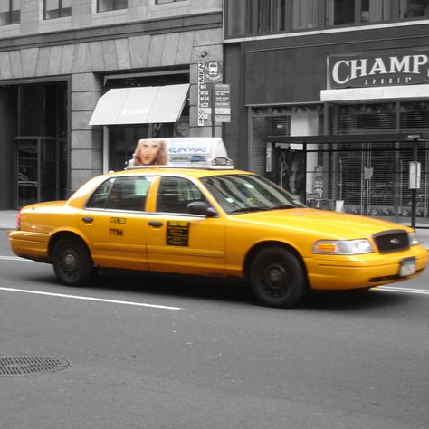 Yellow cab Nyc Yellow Cab, Night On Earth, Fashion Journal, Yellow Cabs, Yellow Taxi, Taxi Cab, Fashion Journals, New York Art, Take A