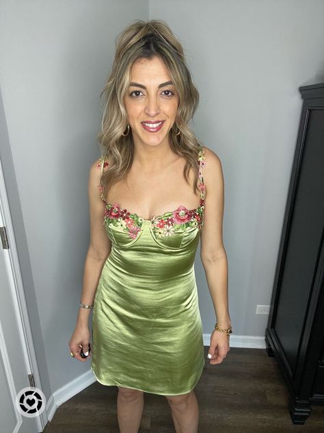 Princess Polly Green Mini dress with flower appliqué Follow my shop @TheStylishSicilian on the @shop.LTK app to shop this post and get my exclusive app-only content! #liketkit #LTKunder100 #LTKunder50 #LTKSeasonal @shop.ltk https://liketk.it/4gMim Green Mini Dress, Princess Polly, Green Satin, Flower Applique, Floral Mini Dress, Green Dress, Satin, Mini Dress, Green