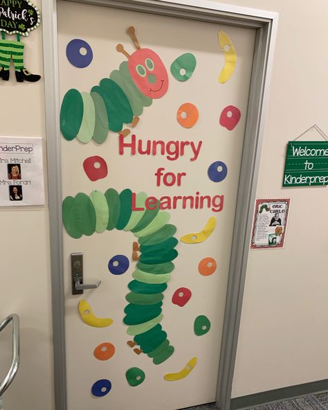 Classroom Caterpillar Decor, Up Movie Classroom Theme Bulletin Boards, The Very Hungry Caterpillar Door Decor, Nursery Door Decoration, Bugs Door Decorations Classroom, Classroom Themes Daycare Ideas, Caterpillar Door Decorations Classroom, Nursery Class Door Decoration Ideas, Preschool Classroom Window Decor