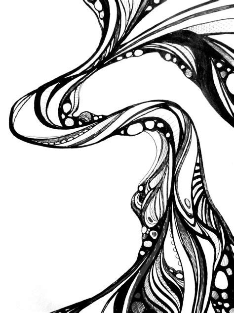 Water Simple Drawing, Swirl Drawing, Line Art Doodles, Black And White Doodles, Modele Zentangle, Stylo Art, Drawn Patterns, Zen Doodle Art, Tangle Art