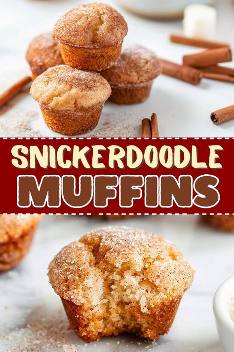 Snickerdoodle Muffins Easy, Sweet Muffins Easy, Make Ahead Muffin Batter, Holiday Mini Muffins, Snicker Doodle Muffins, Large Batch Muffin Recipes, Easy Morning Muffins, Cinnamon Mini Muffins, Easy Fall Muffins