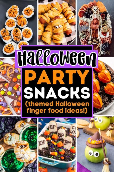 Easy Halloween Party Foods – Elevate your Halloween gatherings with these spooktacular Halloween snacks, appetizers and desserts. These are the absolute best Halloween finger foods to share with your friends and family. Best easy Halloween party foods for a frightfully-good party! Halloween party food ideas, cheap Halloween food, quick Halloween snacks, quick Halloween appetizers, Halloween appetizer recipes, easy Halloween appetizers, kid friendly Halloween foods, Halloween party snacks. Hallow Party Snacks, Hallow Party Food, Quick Halloween Snacks Parties Food, Halloween Football Party Food, Simple Halloween Baked Goods, Halloween Birthday Party Foods, Teenage Halloween Party Ideas Food, Halloween Snack Tray Ideas, Halloween Bat Snacks