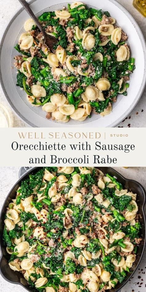 Orecchiette With Sausage And Broccoli, Broccoli Rabe Pasta, Orecchiette Pasta Recipes, Sausage Broccoli Pasta, Broccolini Pasta, Orecchiette With Sausage, Sausage And Broccoli Rabe, Broccoli Rabe And Sausage, Broccoli Rabe Recipe