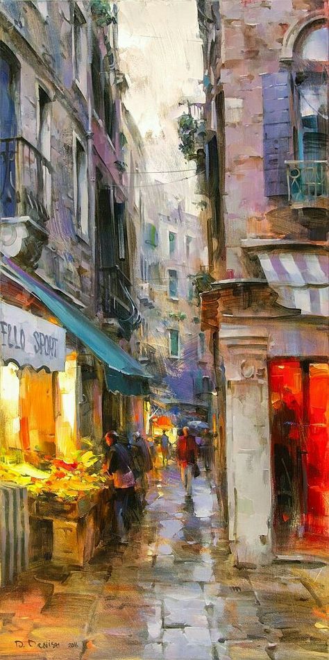 Dmitri Danish Expressive Painting, Painting Methods, Urban Painting, Abstract Watercolor Landscape, People Walking, City Painting, Soyut Sanat Tabloları, Landscape Art Painting, Textured Canvas