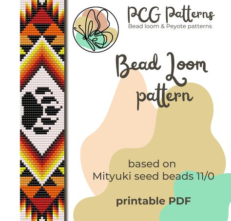 Indian Loom Beading Patterns, Wolf Loom Beading Patterns, Sunflower Bead Loom Pattern, Bear Beading Patterns, Native Beaded Bracelets, Native American Beading Tutorial, Bead Loom Designs Free Pattern, Bead Loom Patterns Native, Beadwork Patterns Free Seed Bead Tutorials