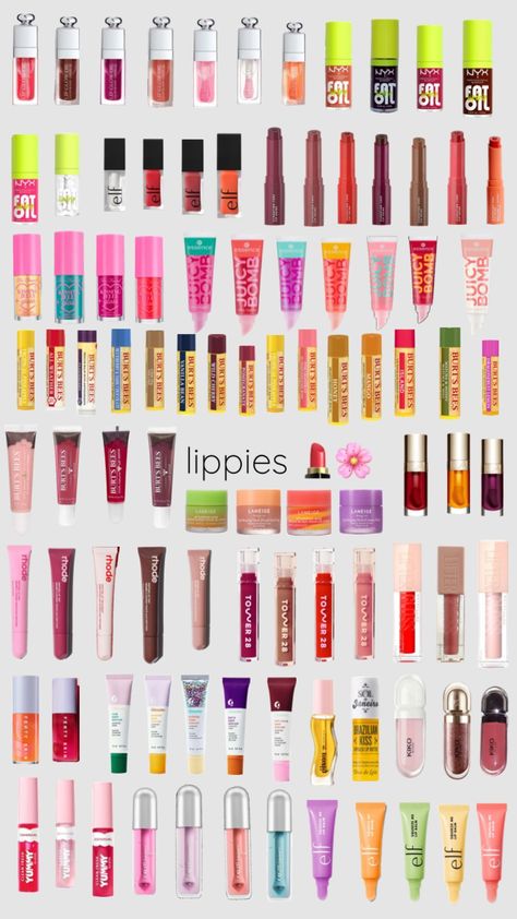 I 💗 lippies Lippies Collection, Lip Routine, Makeup Kit Essentials, Girly Christmas Gifts, Preppy Skincare, Burts Bees Lip, Lip Oils, Preppy Gifts, Cool Gifts For Teens