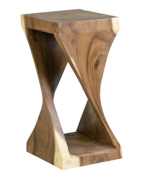 Riley Twist Wooden Side Table Natural | Modsy