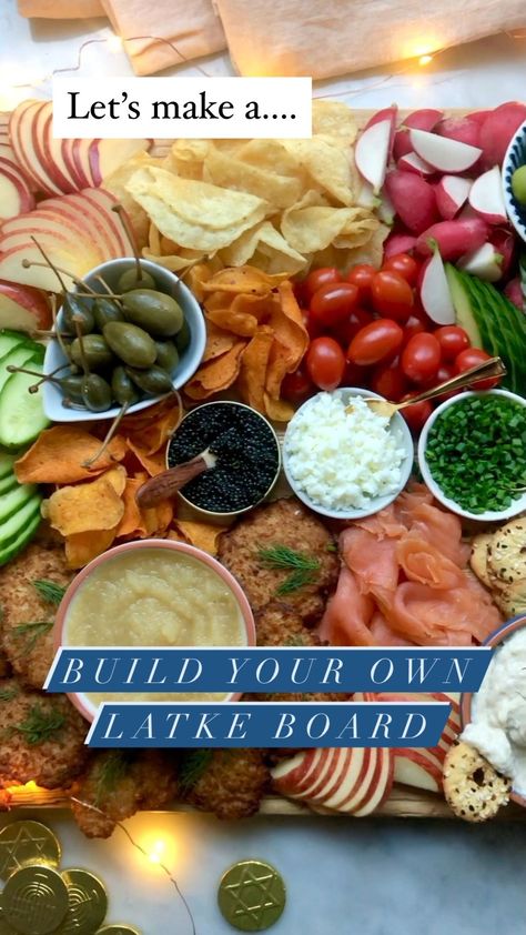 ainttooproudtomeg on Instagram: TAG a friend to say Happy Hanukkah! 💁‍♀️Who wants a Latke?!? Here’s an epic Build-Your-Own Latke toppings board that can definitely be… Latke Toppings, Happy Hanukkah, Tag A Friend, Build Your Own, Hanukkah, Chicken, Canning, Ethnic Recipes, Christmas