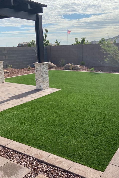 Artificial Turf Backyard, Arizona Backyard Landscaping, Custom Pergola, Artificial Grass Backyard, Turf Backyard, Desert Backyard, Arizona Backyard, No Grass Backyard, Modern Backyard Landscaping