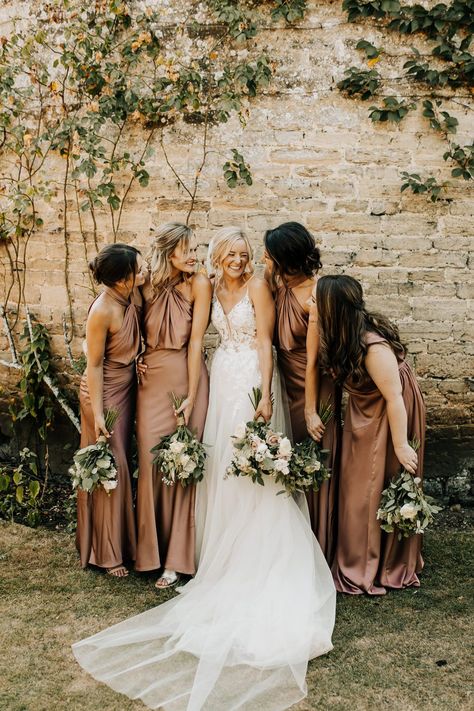 Bronze Bridesmaid Dresses Long Rousham House Wedding Wyldbee #wedding #bridesmaids Mocha Wedding Dress With Bridesmaids, Brown Silk Bridesmaid Dresses, Brownish Bridesmaid Dresses, Neutral Color Palette Bridesmaid Dresses, Tan Brown Bridesmaid Dresses, Champagne Bronze Bridesmaid Dresses, Bridesmaid Dresses Mocha, Hazelnut Bridesmaid Dresses, Bridesmaid Dresses Light Brown