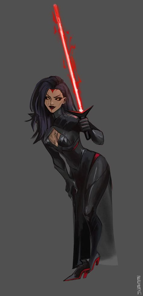 Sith Lord Character Design, Sith Female Oc, Asajj Ventress Art, Sci Fi Female Character, Star Wars Sith Oc, Star Wars Oc Female, Star Wars Female Sith, Star Wars Oc Art, Sith Helmet