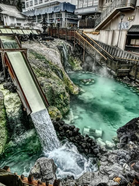 Kusatsu, Gunma Prefecture, Japan. A 3 hour drive from Tokyo is one of the Top 3 Hot Spring in Japan: Kusatsu. Spirited Away is said to be inspired by the bathhouses in Kusatsu! :)  Cheeserland | Kusatsu Onsen Kusatsu Onsen, Japan Bathhouse, Tokyo Suburbs, Shibu Onsen Japan, Japan Hot Springs, Portugal Hotel, Japan Ryokan Onsen, Hakone Onsen Ryokan, Japan Onsen Hot Springs