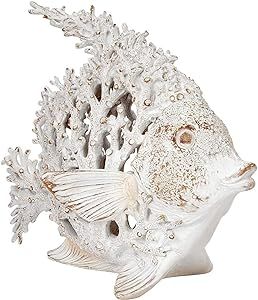 Corner Merchant Ocean Decor White Coral Reef Angelfish Sculpture Beach Home Decor Coastal Coral Look Tabletop Collection 12 in x 11 in Figurine, White Coral Reef, Beach Themed Room Decor, Coastal Living Rooms Ideas, Home Decor Coastal, Nautical Accessories, Coral Decor, Boat Decor, Turtle Figurines