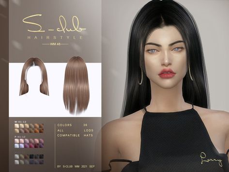 Sims Straight Hair, Sims 4 Cc Hair Female Long Straight, Sims 4 Side Part Hair, Ts4 Cc Hair Girl, Sims Cc Hair Long, Sims 4 Cc Straight Hair, Sims 4 Cc Hair Female Long, Sims 4 Curly Hair, Mod Hair