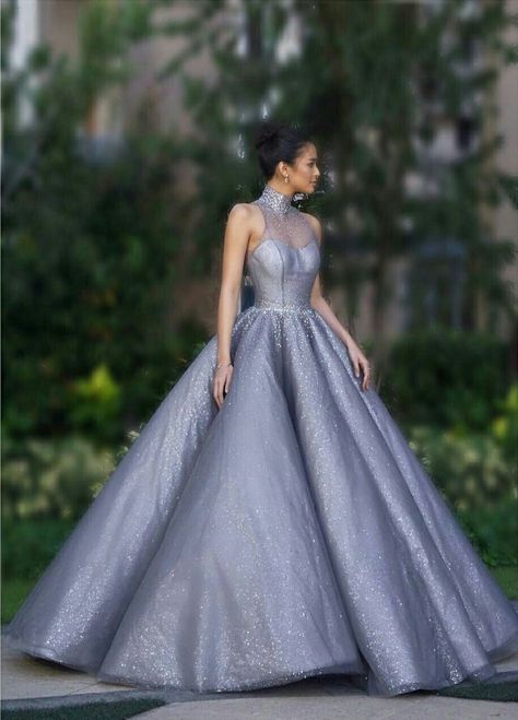 Mark Bumgarner, High Neck Evening Dress, Gabbi Garcia, Puffy Prom Dresses, Debut Gowns, Debut Dresses, Grey Prom Dress, Gown Inspiration, Evening Dress Floor Length