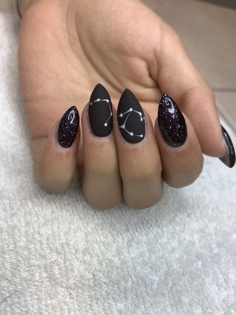 Virgo Constellation Nails, Gel Birthday Nails, Virgo Nail Art, Birthday Nails Virgo, Virgo Nails Designs, Virgo Birthday Nails, Constellation Nails, Virgo Nails, Fancy Nail Art