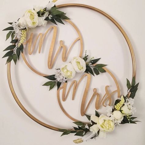 Wedding Hoop Backdrop, Top Table Decor, Hoop Backdrop, Mrs And Mrs, Wedding Hoop, Bridal Wreath, Backdrop Decor, Mr Und Mrs, Mr Perfect