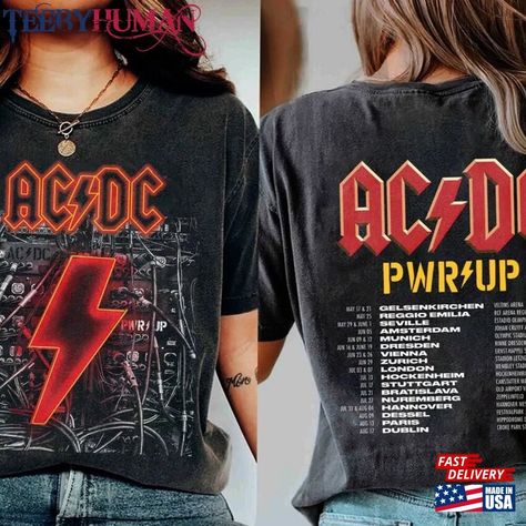 Acdc Band Ac Dc Rock Music Pwr Up Tour 2024 With Dates T-Shirt Unisex Hoodie Check more at https://teebyhuman.com/product/acdc-band-ac-dc-rock-music-pwr-up-tour-2024-with-dates-t-shirt-unisex-hoodie/ Acdc Merch, Acdc Band, Ac Dc Rock, Acdc Shirt, Rock Band Shirts, T Shirt Png, Band Shirt, Reggio Emilia, Band Shirts