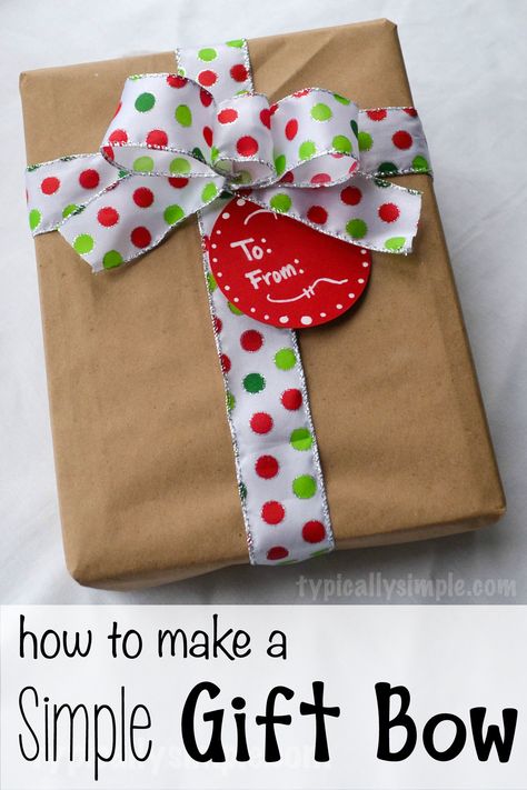 This easy to make gift bow is perfect for adding to Christmas gifts. Diy Gift Bow, Christmas Party Games For Adults, Diy Gifts To Make, Gift Bow, Simple Gift, Christmas Party Games, A Present, Gift Bows, Diy Bow