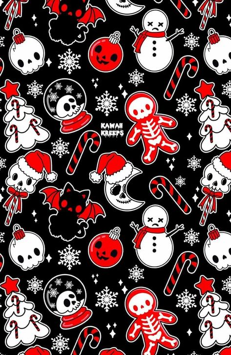 Spooky Christmas Wallpaper, Spooky Christmas, Halloween Wallpaper Backgrounds, Image Halloween, Creepy Christmas, Goth Wallpaper, Xmas Wallpaper, Dark Christmas, Witchy Wallpaper