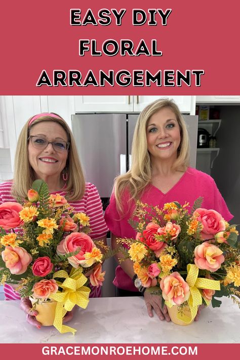 Learn to create a beautiful and easy DIY artificial floral arrangement! Artificial Floral Arrangements Diy, Diy Artificial Flower Arrangements, Artificial Flower Arrangements Diy, Flower Arrangements Diy Artificial, Easy Floral Arrangements, Spring Wreath Tutorial, Fake Flowers Decor, Fall Wreath Tutorial, Fake Flower Arrangements