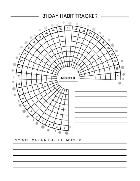 Free Printable Habit Tracker Circle, Coloring Habit Tracker, Month Habit Tracker Printable, Bujo Habit Tracker Layout, 365 Day Habit Tracker, 30 Days Habit Tracker, 100 Day Tracker Printable Free, Habit Tracker Ideas Free Printable, Monthly Habit Tracker Bullet Journal