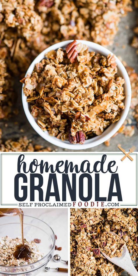 Best Granola Recipe, Granola Homemade, Oat Breakfast, Easy Granola Recipe, Homemade Granola Healthy, Granola Recipe Healthy, Easy Granola, Best Granola, Granola Recipe Homemade