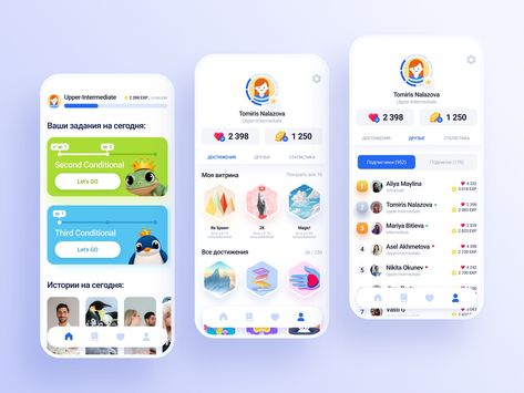 GUI design for an English learning app by Miras Zhanatov on Dribbble English App, Todo App, Language App, Language Learning App, Language Apps, Gui Design, Currency Exchange, English Learning, Educational Apps