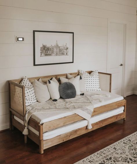 What is a Daybed? 10 Things you Need to Know - Bark and Chase Ikea Hack Lit, Ikea Utåker, Daybed Ikea, Ikea Twin Bed, Ikea Daybed, Ikea Hack Bedroom, Ikea Bed Hack, Cama Ikea, Diy Sofa Bed