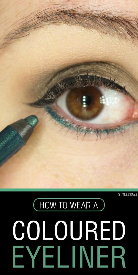 Then a coloured eyeliner is the solution! But it is necessary that you use it right! Here is a tutorial on how to wear a coloured eyeliner right. Colour Eyeliner Looks, How To Use Colored Eyeliner, Colored Eyeliner Ideas Simple, Subtle Color Eyeliner, Coloured Eyeliner Looks, How To Apply Eyeliner To Waterline, Apply Eyeliner For Beginners, Colored Eyeliner Waterline, How To Keep Eyeliner On Waterline