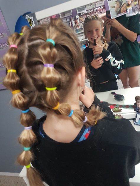 Cute Bobble Hairstyles, Bible Braids, Mini Rubber Band Hairstyles, Kids Girl Haircuts, Bubble Braid Hairstyles, Rubber Band Hairstyles, Hairstyles Bubble, Bubble Braid, Bubble Braids