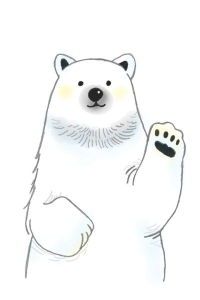 How To Draw A Polar Bear Easy, Cute Polar Bear Drawing, Polar Bear Doodle, Polar Bear Paint, Bear Character Design, Polar Bear Drawing, Polar Bear Cartoon, Polar Bear Illustration, Urs Polar