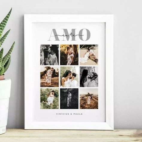 Photo frame gift Collage Gifts, Photo Collage Gift, Birthday Photo Frame, Creative Gifts For Boyfriend, Photo Frame Gift, Cute Couple Gifts, Photo Frame Design, Framed Photo Collage, Frame Gift