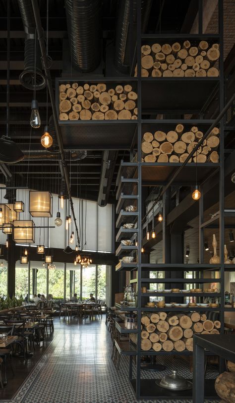 Bbq Restaurant Design, Resturant Design, Bbq Shop, Meat Restaurant, Modern Restaurant Design, Cafe Concept, Cozy Restaurant, Rustic Restaurant, Grill Restaurant