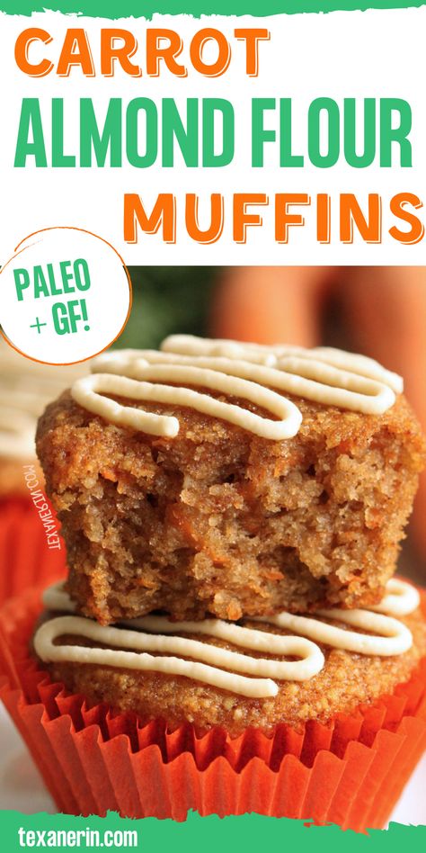 These almond flour carrot muffins are super moist, lightly sweetened with honey and even a little fluffy! These grain-free and gluten-free healthier carrot cake muffins are the perfect Easter treat. The reviewers love them! With a dairy-free option. Paleo Carrot Cake Muffins, Almond Flour Recipes Desserts, Healthier Carrot Cake, Muffins Made With Almond Flour, Paleo Carrot Cake, Almond Flour Muffins, Almond Flour Cakes, Gluten Free Carrot Cake, Low Carb Low Fat Recipes