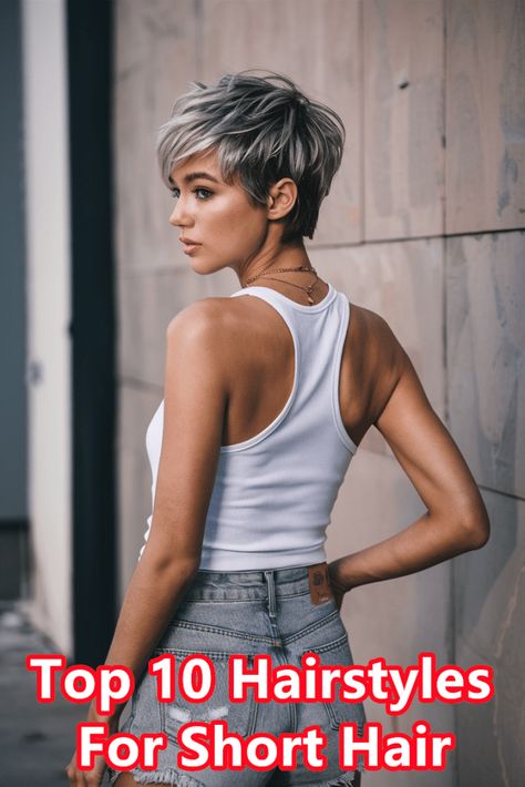 Top 10 hairstyles for short hair: A Stylist's Guide to Chic & Modern Looks - beauticiandaily.com Short Sporty Hairstyles, Fine Hair Styles For Women, Short Spiky Haircuts, Short Sassy Haircuts, Sassy Haircuts, Really Short Hair, Short Hair Trends, Nice Hair, Edgy Short Hair