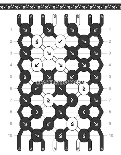 Star Friendship Bracelet Pattern Easy, Star Bracelet Pattern Easy, Black And White Bracelet Pattern, Celtic Bracelet Pattern, Gothic Friendship Bracelet, Frenship Braclet Patterns, Halloween Friendship Bracelet Patterns, Star Bracelet Pattern, Moon Friendship Bracelet