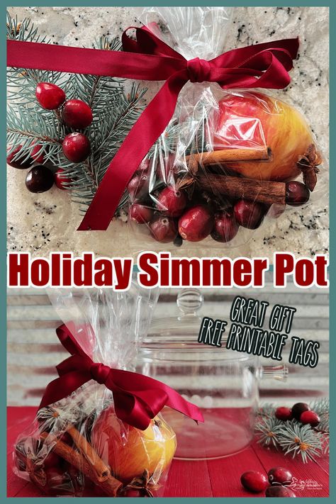 Easy Simmer Pot Gift, Holiday Simmer Pot Gift Diy, Simmer Pot Potpourri Gift, Simmer Pot Recipes Without Fruit, Simmer Pot Tags Printable Free, Simmer Pot Gift Tags Free, Simmer Pot Gift Recipes, Stovetop Simmer Pot, Stovetop Popourie Gift