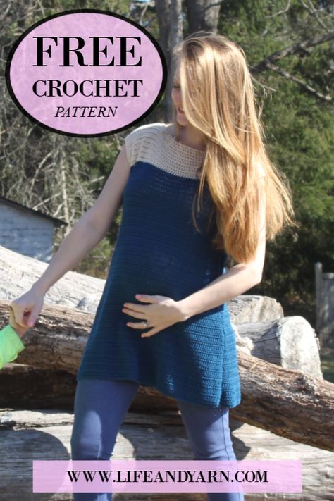 Crochet Sweater Pattern Free Women, Sweater Pattern Free, Yarn Business, Wearable Crochet, Crochet Tunic Pattern, Crochet Apparel, Crochet Wear, Crochet Sweater Pattern, Crochet Women