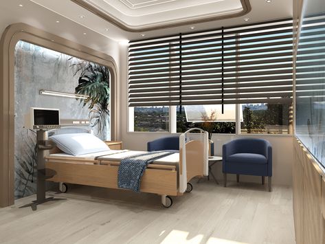 Beautiful Hospital Room, Hospital Interior Design Room, Recovery Room Hospital Design, Hospital Suite Room Design, Hospital Room Design, Private Hospital Room, Hospital Patient Room, Bright Boho Living Room, Luxury Hospital